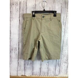 George Men's 100% Polyester Flat Front Shorts Khaki Regular Size 30